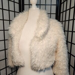 Youth Disney Off-White Faux Fur Jacket